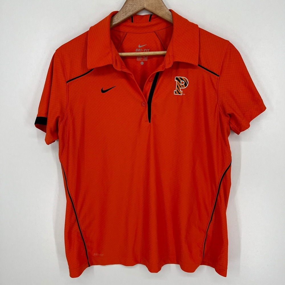 Nike Dri-FIT Womens Princeton Tigers Polo Shirt Orange Large 381957-822